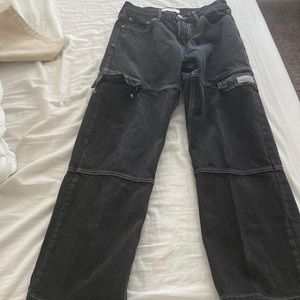 PacSun Eco Baggy Washed Black Cargo Jeans